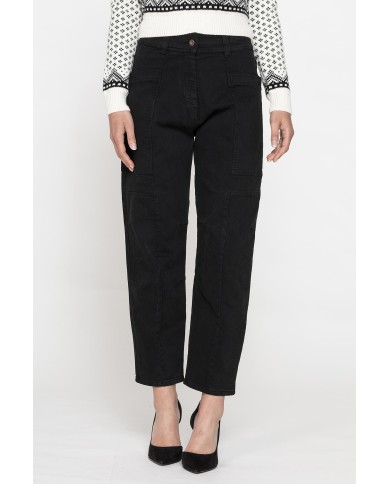 PANTALONE CARGO CARROT IN BULL DENIM STERTCH