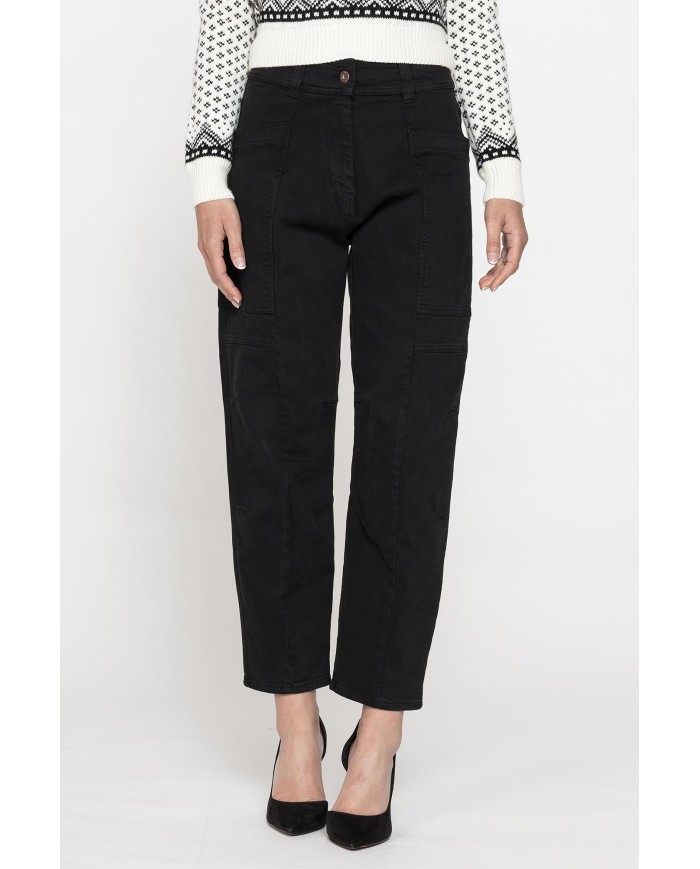 PANTALONE CARGO CARROT IN BULL DENIM STERTCH