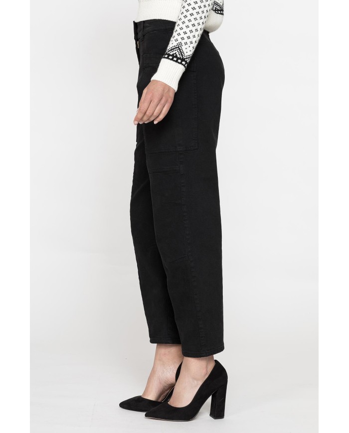 PANTALONE CARGO CARROT IN BULL DENIM STERTCH