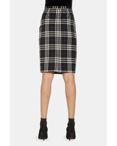 GONNA TUBINO IN TESSUTO MISTO VISCOSA STRETCH. Vita regolare.