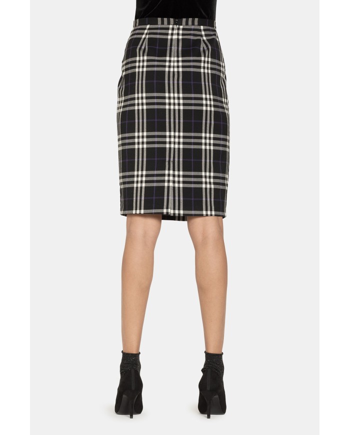 GONNA TUBINO IN TESSUTO MISTO VISCOSA STRETCH. Vita regolare.