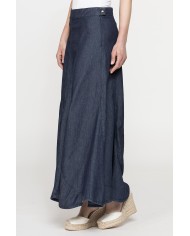 GONNA LUNGA MODELLO A PETALO IN DENIM LEGGERO 7oz