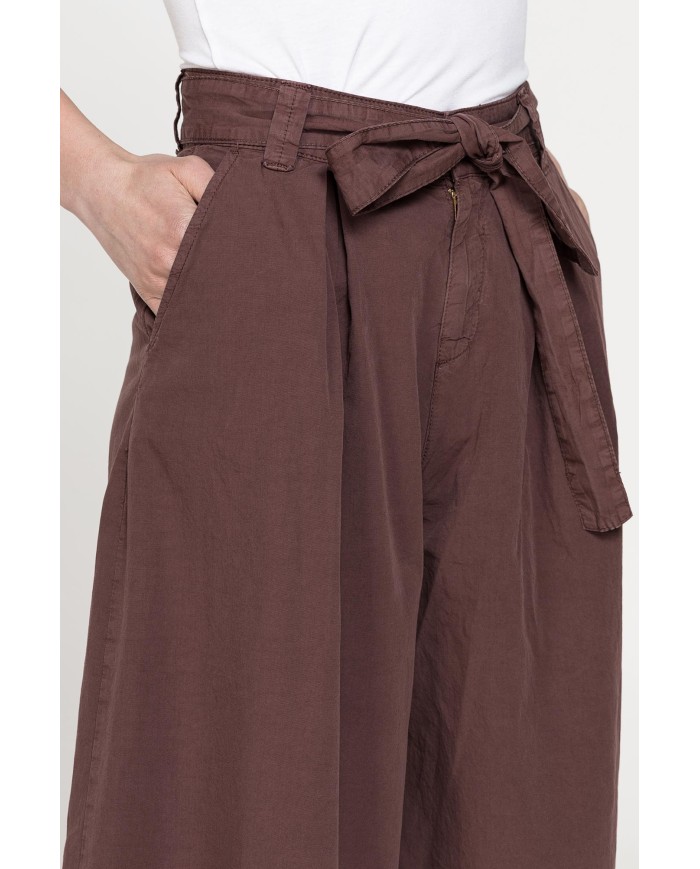 GONNA PANTALONE CON ELASTICO IN VITA IN POPELINE 100% COTONE