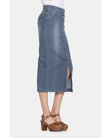 GONNA LUNGA IN JEANS SUPER STRETCH