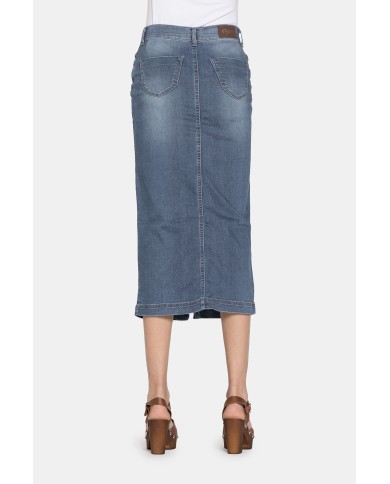 GONNA LUNGA IN JEANS SUPER STRETCH