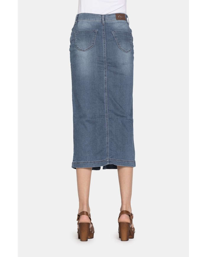 GONNA LUNGA IN JEANS SUPER STRETCH