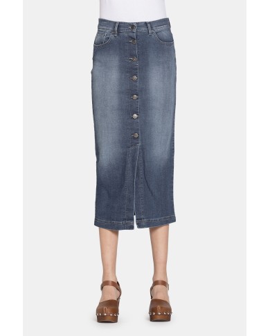 GONNA LUNGA IN JEANS SUPER STRETCH