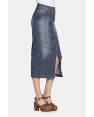 GONNA LUNGA IN JEANS SUPER STRETCH