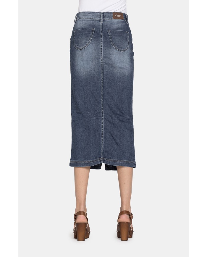 GONNA LUNGA IN JEANS SUPER STRETCH