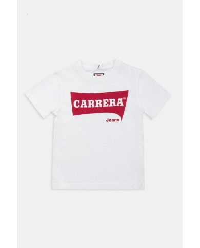 T-SHIRT GIROCOLLO IN JERSEY CON LOGO CARRERA.