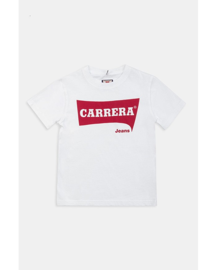 T-SHIRT GIROCOLLO IN JERSEY CON LOGO CARRERA.