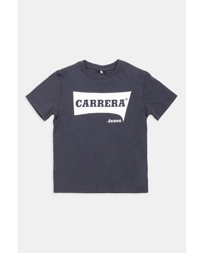 T-SHIRT GIROCOLLO IN JERSEY CON LOGO CARRERA.