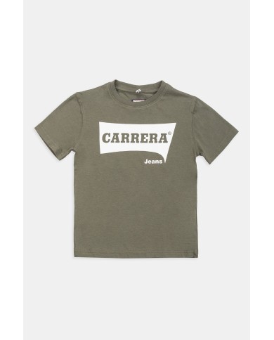 T-SHIRT GIROCOLLO IN JERSEY CON LOGO CARRERA.