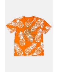 MAGLIA GIROCOLLO IN JERSEY STAMPATA ALL-OVER