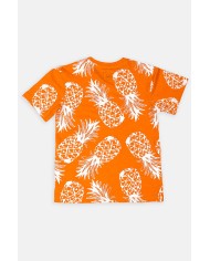 MAGLIA GIROCOLLO IN JERSEY STAMPATA ALL-OVER