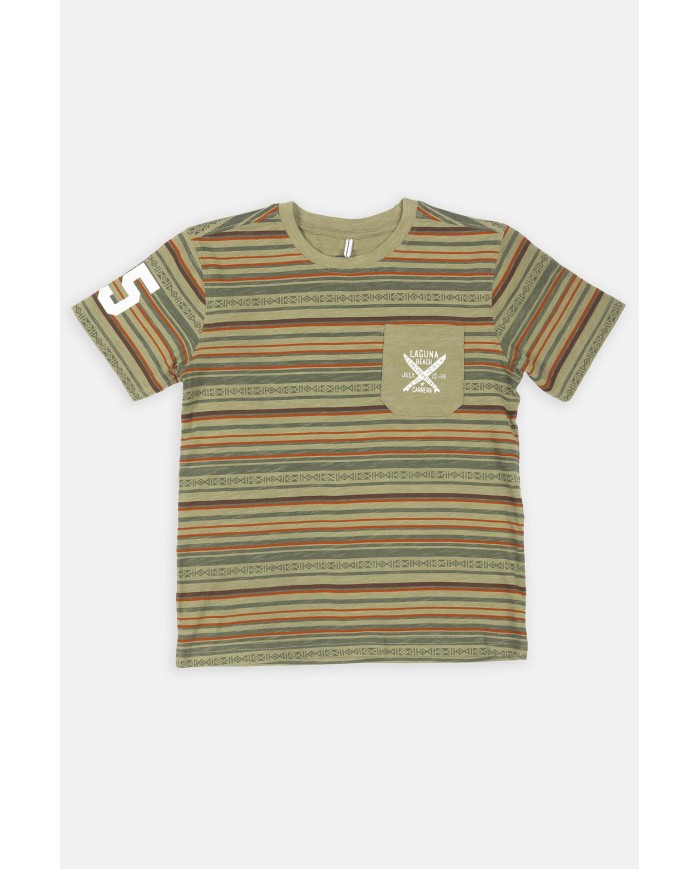 MAGLIA GIROCOLLO IN JERSEY STAMPATA ALL-OVER