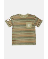 MAGLIA GIROCOLLO IN JERSEY STAMPATA ALL-OVER