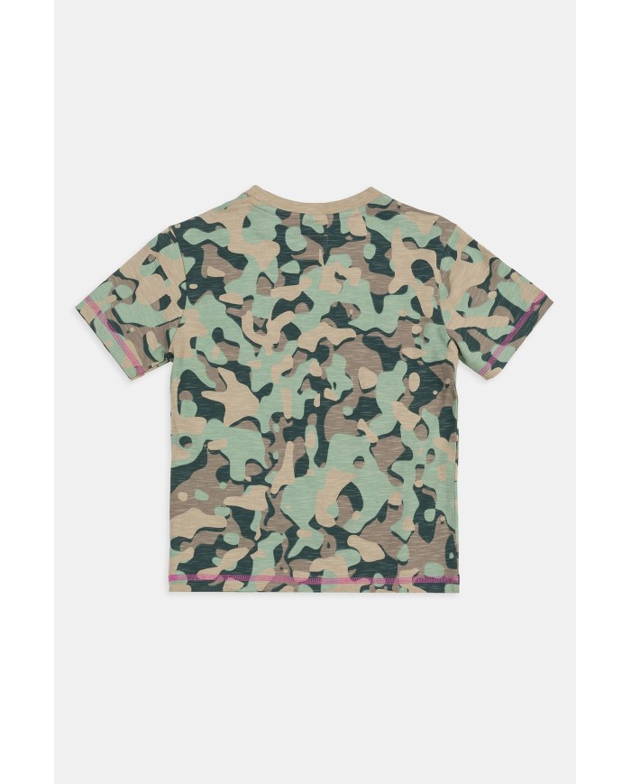 MAGLIA GIROCOLLO IN JERSEY STAMPATA ALL-OVER