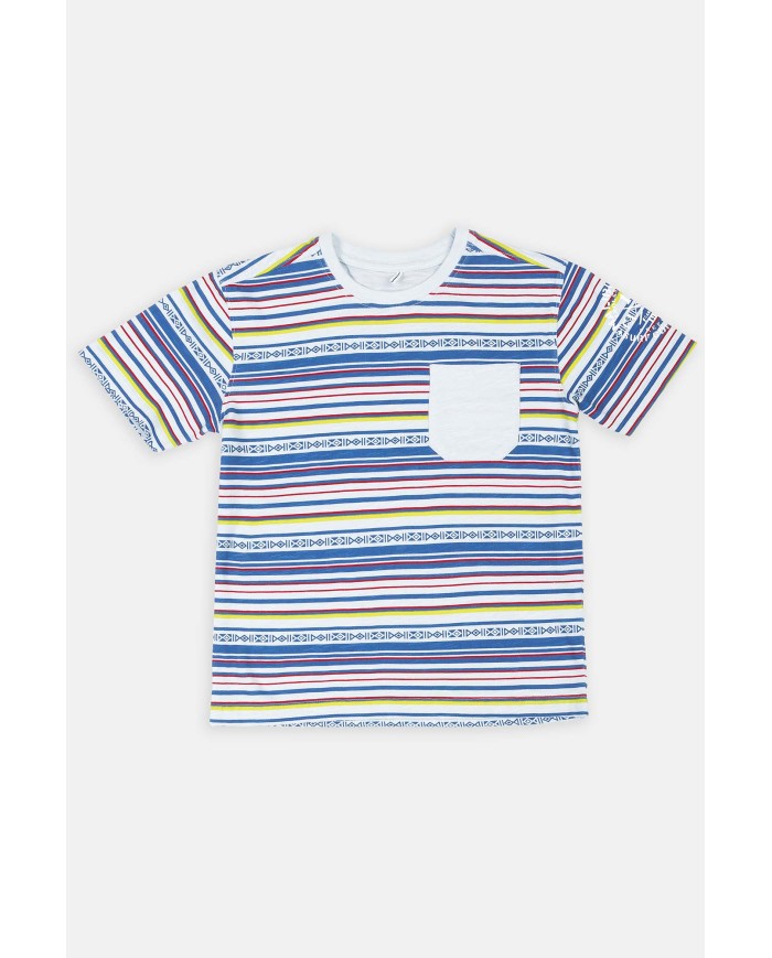 MAGLIA GIROCOLLO IN JERSEY STAMPATA ALL-OVER