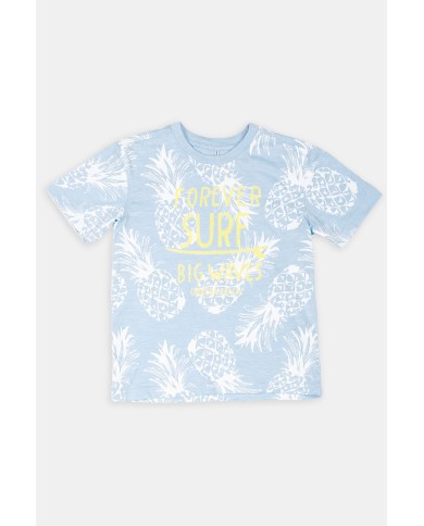 MAGLIA GIROCOLLO IN JERSEY STAMPATA ALL-OVER