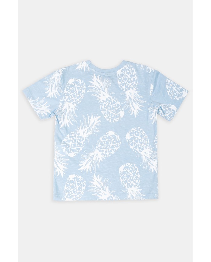 MAGLIA GIROCOLLO IN JERSEY STAMPATA ALL-OVER