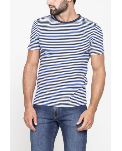 T-SHIRT GIROCOLLO RIGATA IN JERSEY LEGGERO