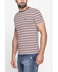 T-SHIRT GIROCOLLO RIGATA IN JERSEY LEGGERO