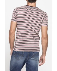 T-SHIRT GIROCOLLO RIGATA IN JERSEY LEGGERO