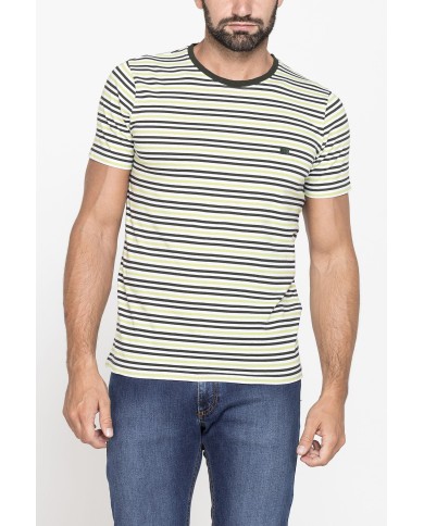 T-SHIRT GIROCOLLO RIGATA IN JERSEY LEGGERO