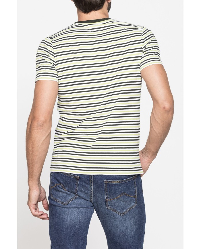 T-SHIRT GIROCOLLO RIGATA IN JERSEY LEGGERO