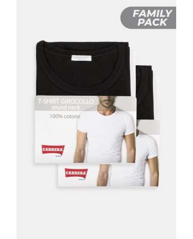 BIPACK T-SHIRT GIROCOLLO IN COTONE