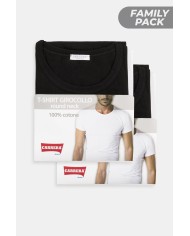 BIPACK T-SHIRT GIROCOLLO IN COTONE