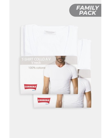 BIPACK T-SHIRT SCOLLO V IN COTONE