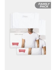 BIPACK T-SHIRT SCOLLO V IN COTONE