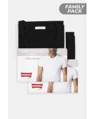BIPACK T-SHIRT SCOLLO V IN COTONE