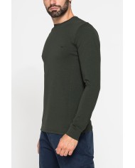 T-SHIRT SLIM A MANICA LUNGA IN TESSUTO ELASTICIZZATO