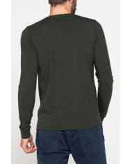 T-SHIRT SLIM A MANICA LUNGA IN TESSUTO ELASTICIZZATO