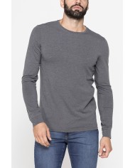 T-SHIRT SLIM A MANICA LUNGA IN TESSUTO ELASTICIZZATO