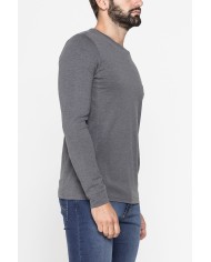 T-SHIRT SLIM A MANICA LUNGA IN TESSUTO ELASTICIZZATO