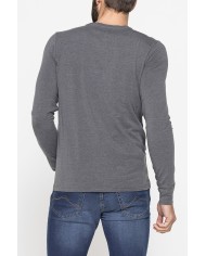 T-SHIRT SLIM A MANICA LUNGA IN TESSUTO ELASTICIZZATO