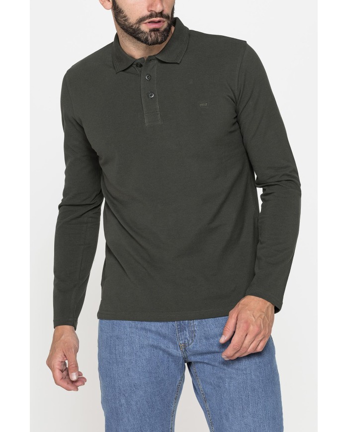 POLO MANICA LUNGA IN PIQUET DI COTONE