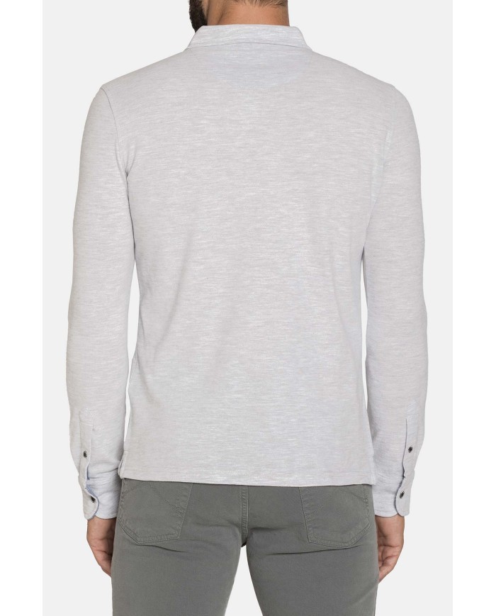 POLO A MANICA LUNGA IN PIQUET MELANGE