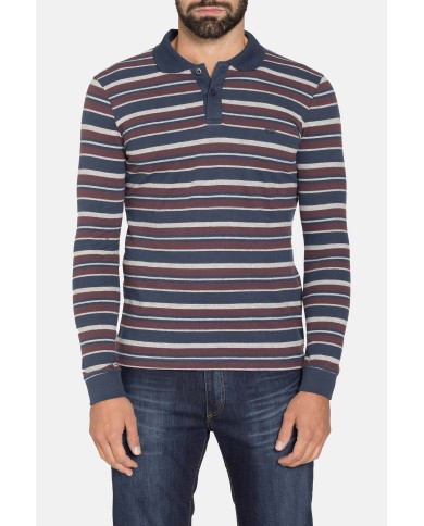 POLO MANICA LUNGA A RIGHE IN JERSEY