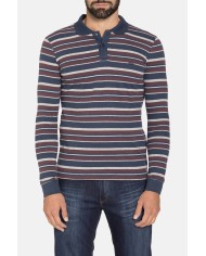 POLO MANICA LUNGA A RIGHE IN JERSEY