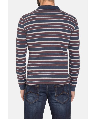 POLO MANICA LUNGA A RIGHE IN JERSEY