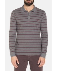POLO MANICA LUNGA A RIGHE IN JERSEY