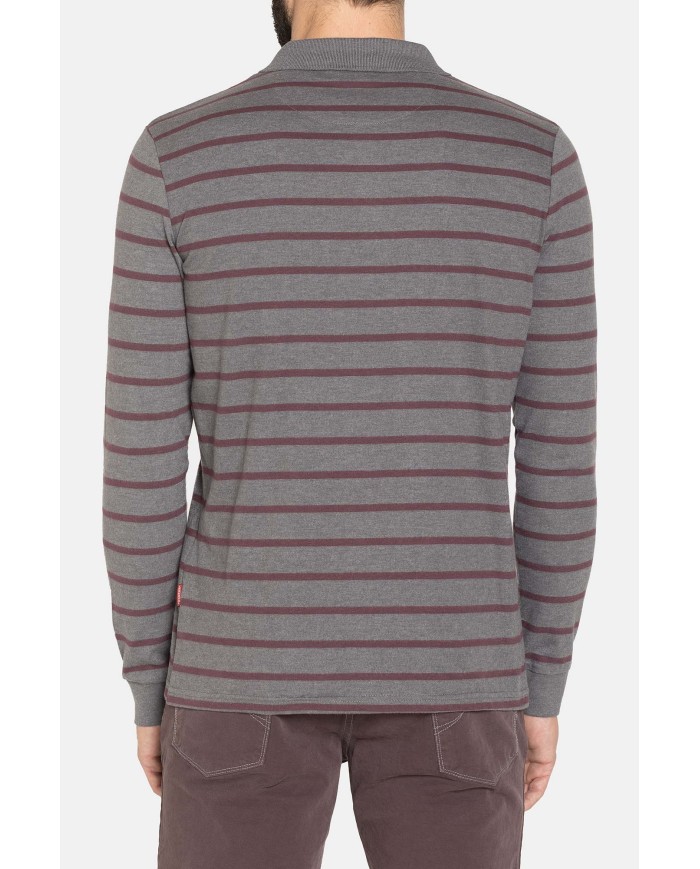 POLO MANICA LUNGA A RIGHE IN JERSEY