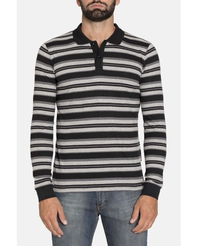 POLO MANICA LUNGA A RIGHE IN JERSEY