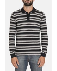 POLO MANICA LUNGA A RIGHE IN JERSEY