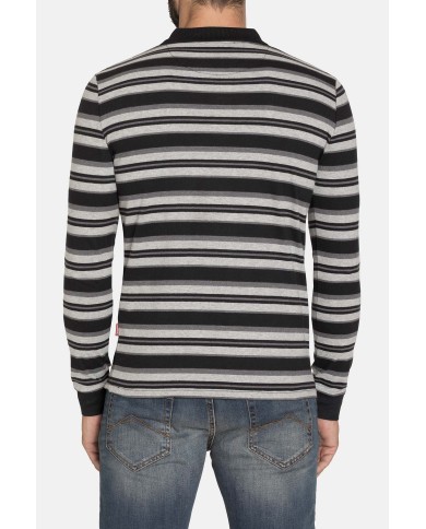 POLO MANICA LUNGA A RIGHE IN JERSEY